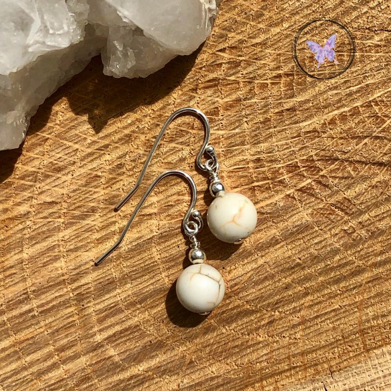 Classical Magnesite Silver Earrings